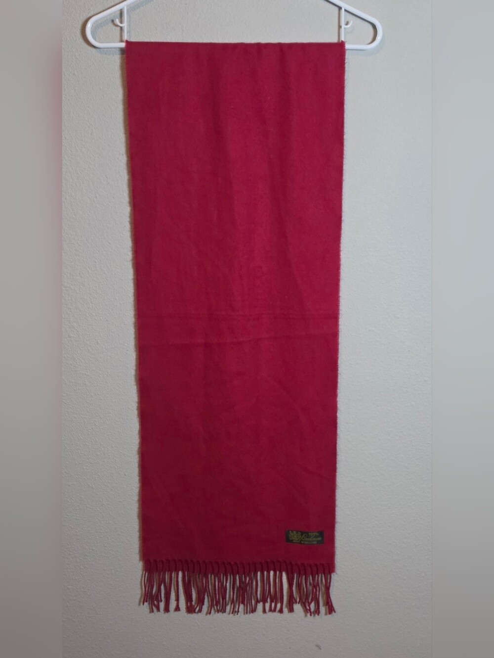 Red 100% Cashmere Scarf Made In England